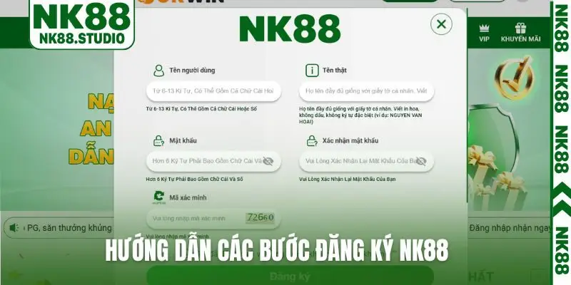 Hướng dẫn các bước đăng ký NK88